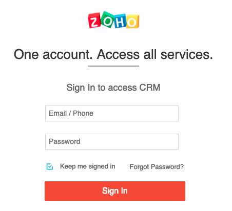 zoho presentation login