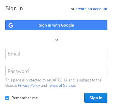 drop box account sign in